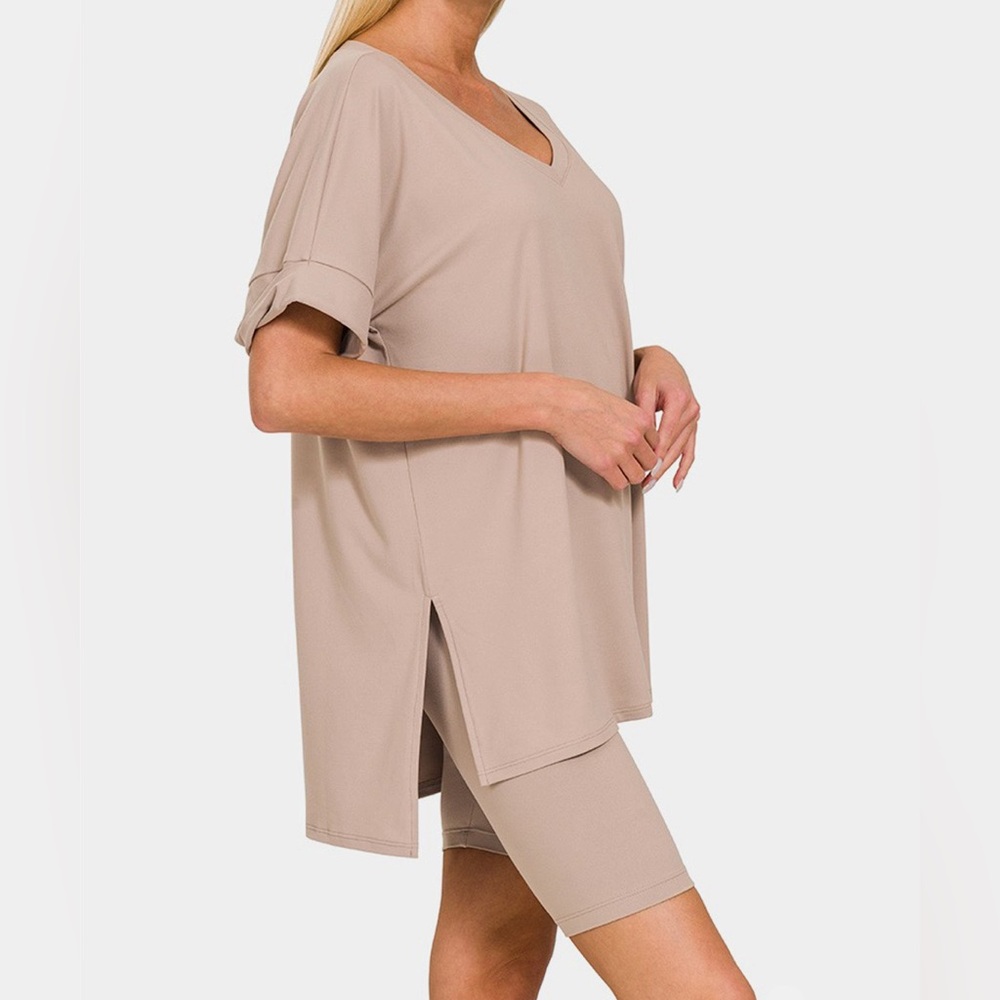 NWT Zenana PLUS + REG Size Quiet Moments Matching Lounge Set in Ash Mocha